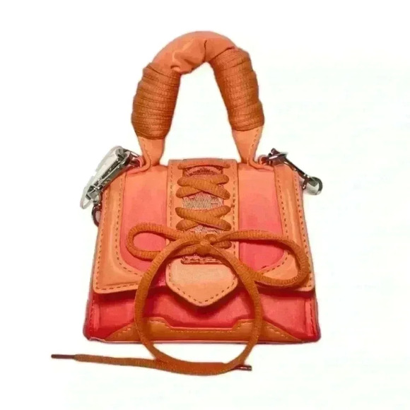 NWT STEVE MADDEN BDORAA mini FLAP TOP CROSSBODY BAG + Top Handle & Chain, Orange - Picture 1 of 11